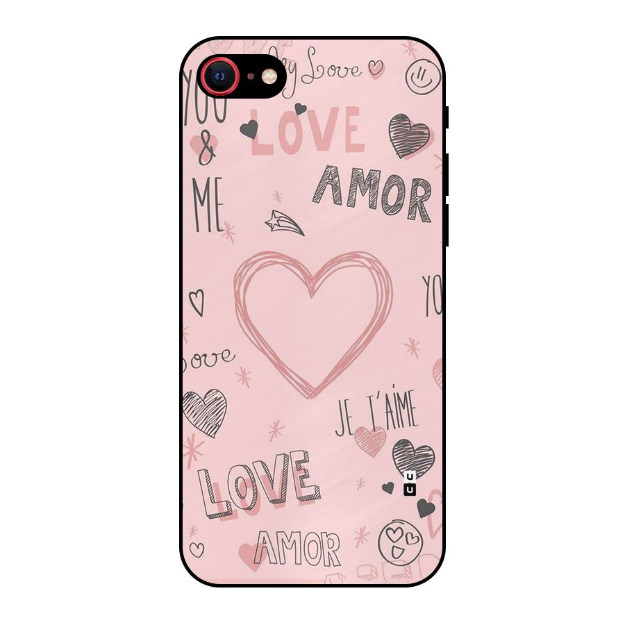 Love Amor Metal Back Case for iPhone SE 2022
