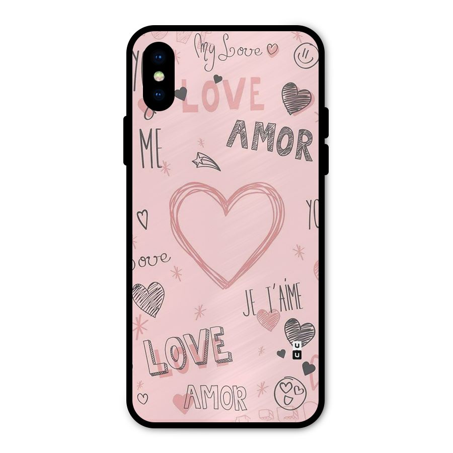 Love Amor Metal Back Case for iPhone XS