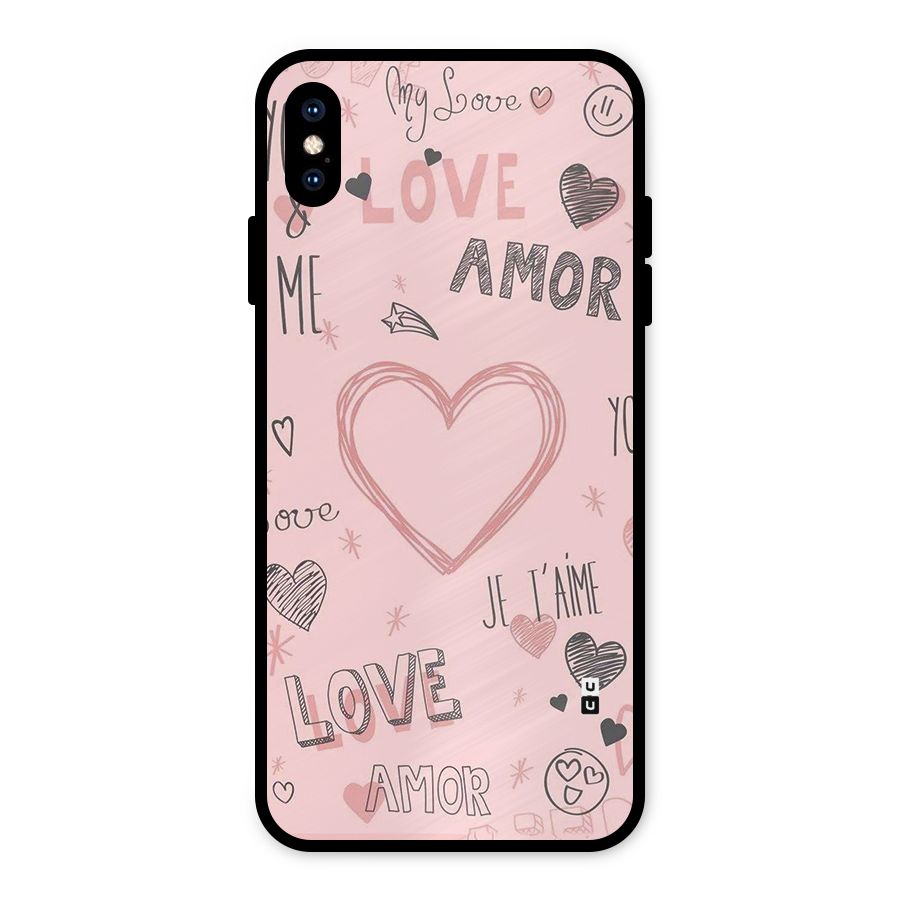 Love Amor Metal Back Case for iPhone XS Max