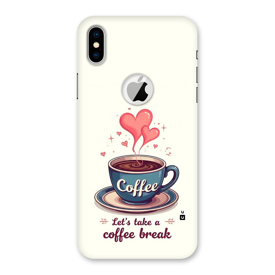 Love Coffee Break Back Case for iPhone X Logo Cut