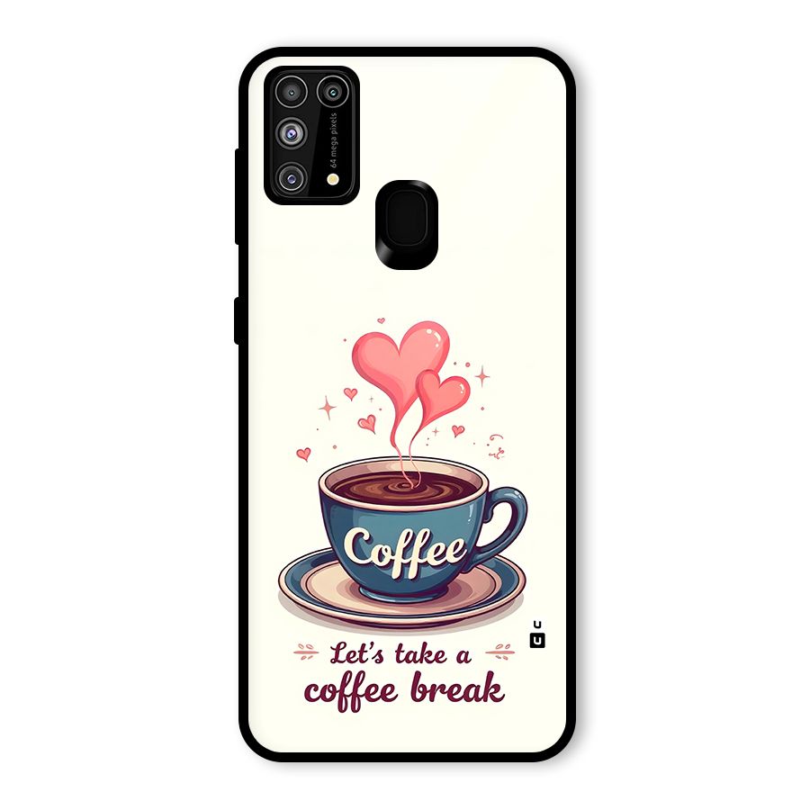 Love Coffee Break Glass Back Case for Galaxy F41