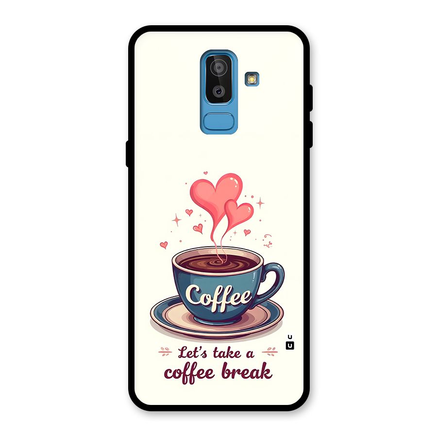 Love Coffee Break Glass Back Case for Galaxy J8