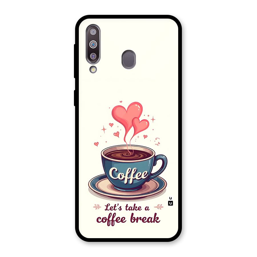 Love Coffee Break Glass Back Case for Galaxy M30