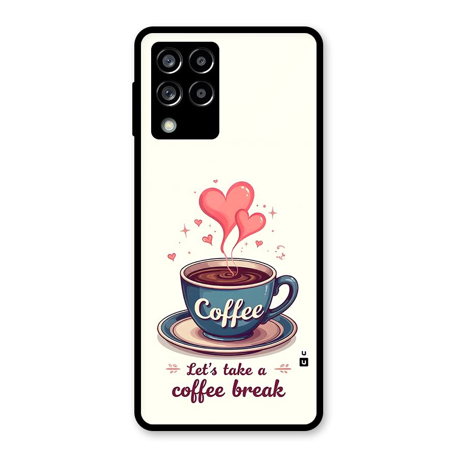 Love Coffee Break Glass Back Case for Galaxy M53 5G