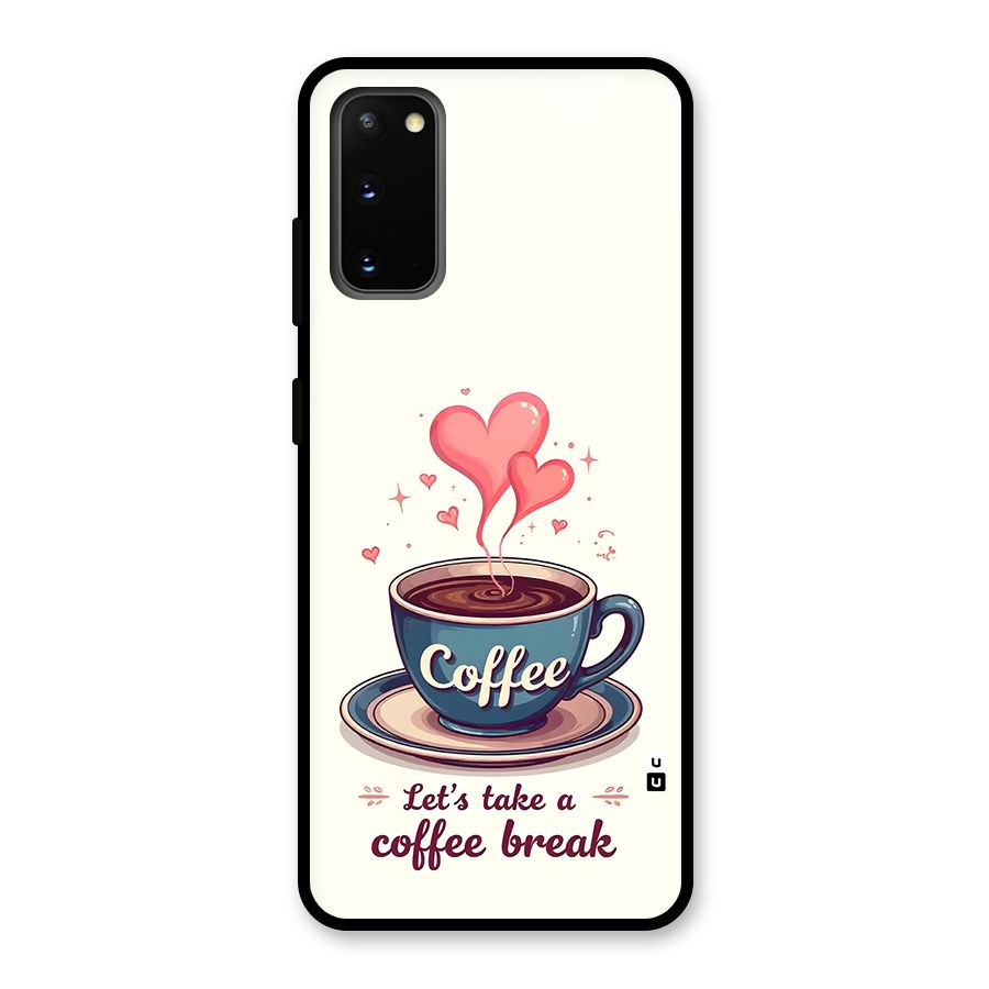 Love Coffee Break Glass Back Case for Galaxy S20