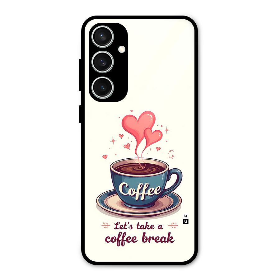 Love Coffee Break Glass Back Case for Galaxy S23 FE
