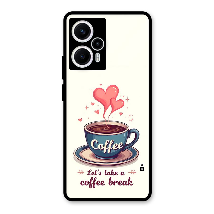 Love Coffee Break Glass Back Case for Poco F5
