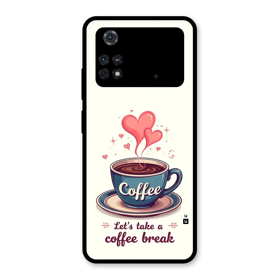 Love Coffee Break Glass Back Case for Poco M4 Pro 4G