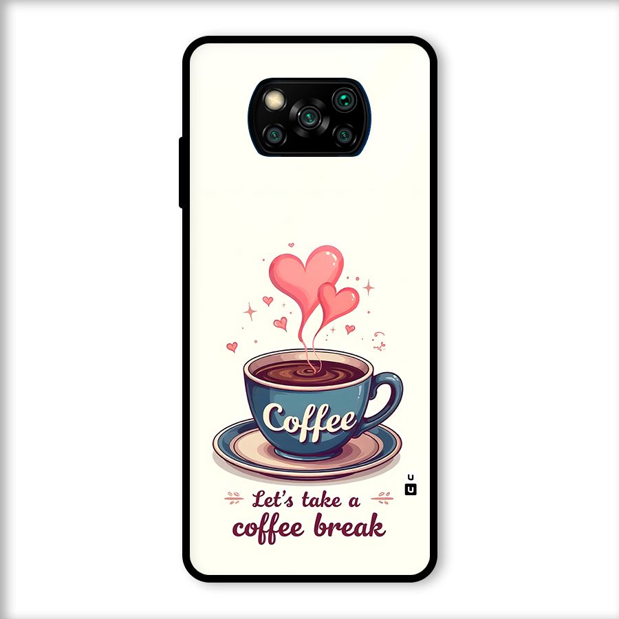 Love Coffee Break Glass Back Case for Poco X3