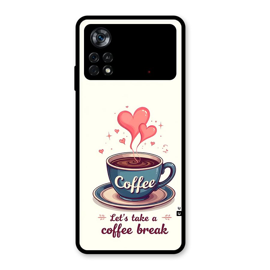 Love Coffee Break Glass Back Case for Poco X4 Pro 5G