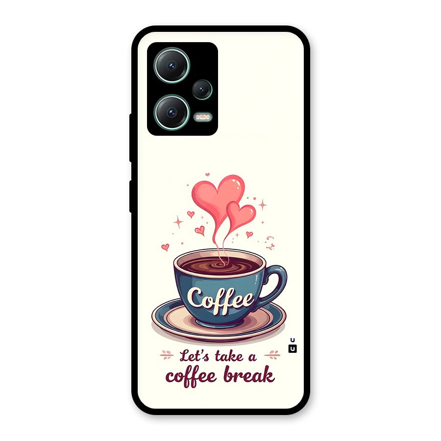 Love Coffee Break Glass Back Case for Poco X5