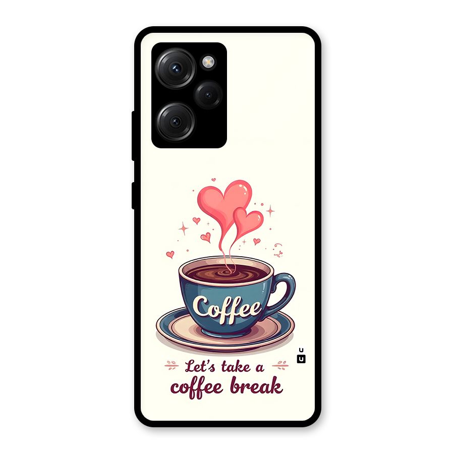 Love Coffee Break Glass Back Case for Poco X5 Pro