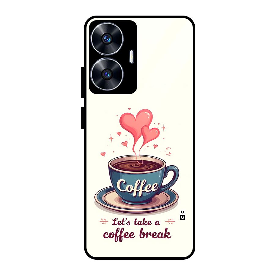 Love Coffee Break Glass Back Case for Realme Narzo N55