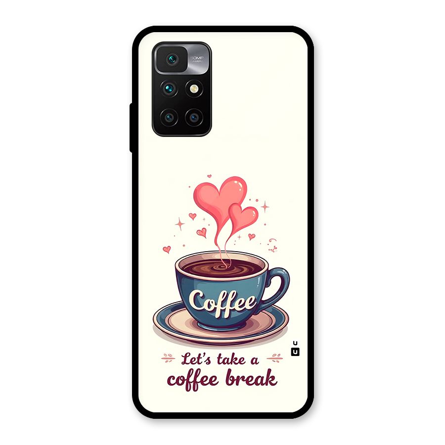 Love Coffee Break Glass Back Case for Redmi 10 Prime