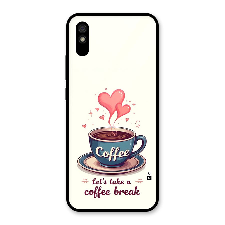 Love Coffee Break Glass Back Case for Redmi 9A