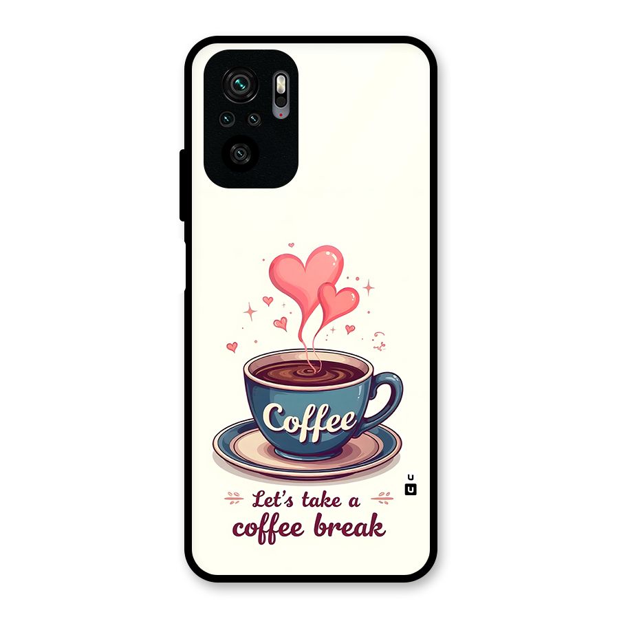Love Coffee Break Glass Back Case for Redmi Note 10S