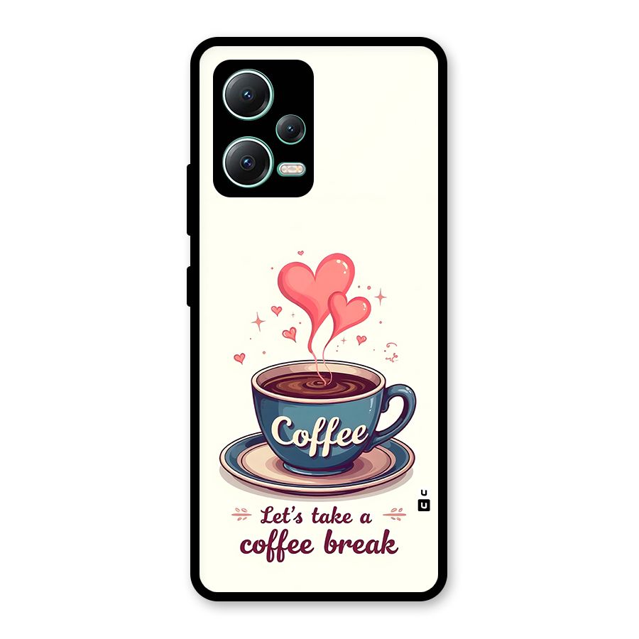 Love Coffee Break Glass Back Case for Redmi Note 12 5G