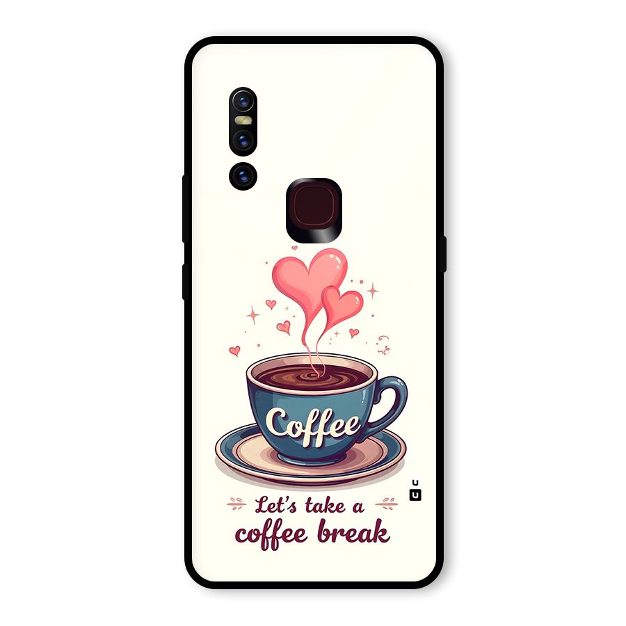 Love Coffee Break Glass Back Case for Vivo V15