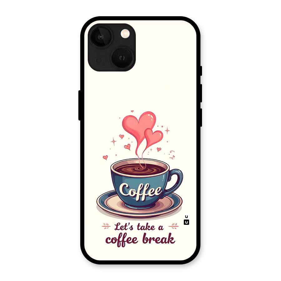 Love Coffee Break Glass Back Case for iPhone 13