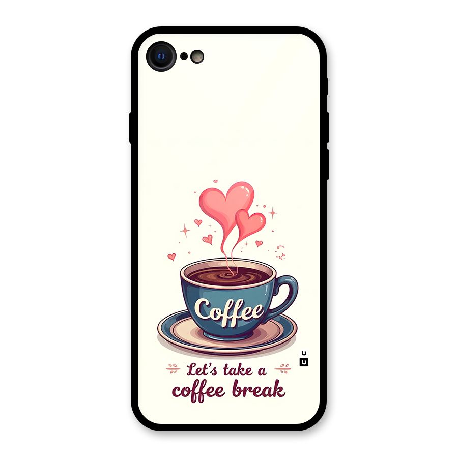 Love Coffee Break Glass Back Case for iPhone SE 2022
