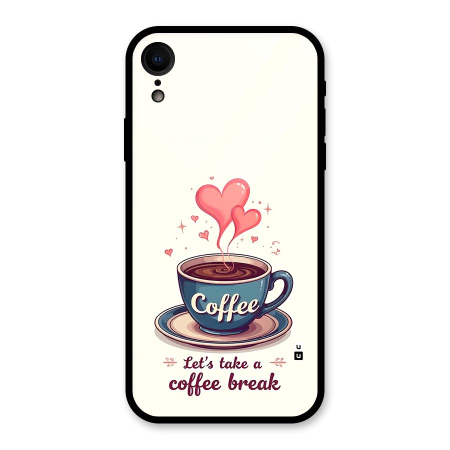 Love Coffee Break Glass Back Case for iPhone XR
