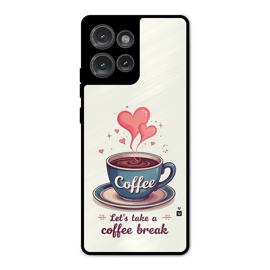 Love Coffee Break Metal Back Case for Motorola Edge 50