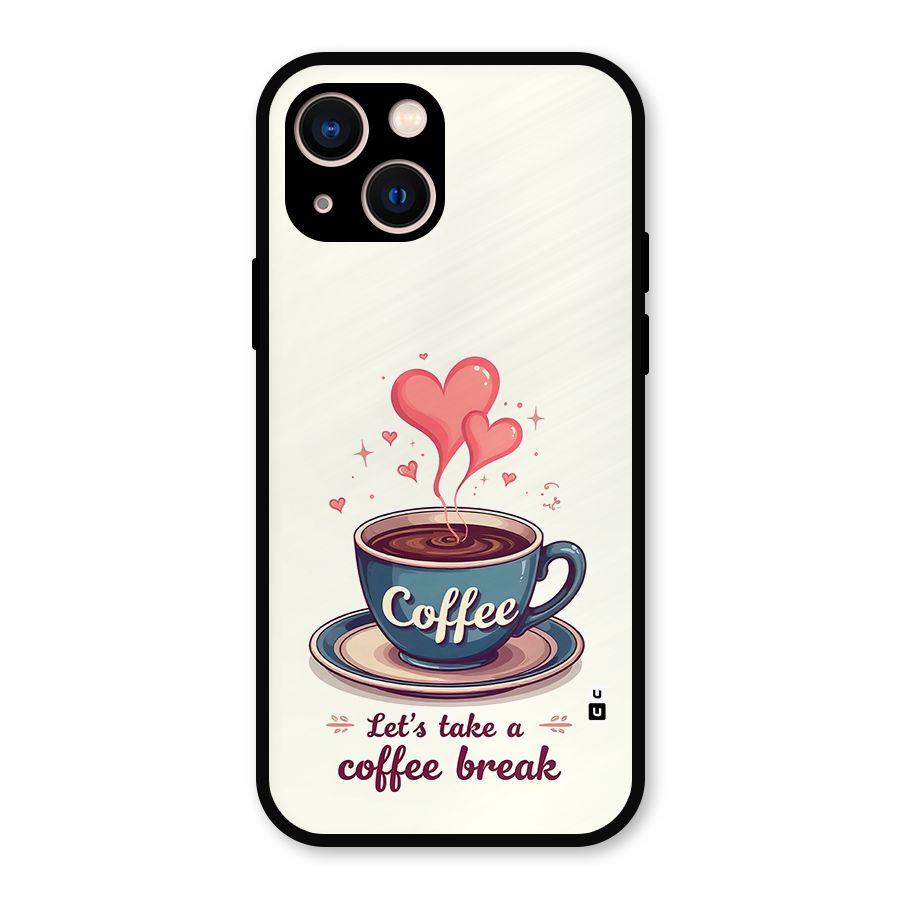 Love Coffee Break Metal Back Case for iPhone 13