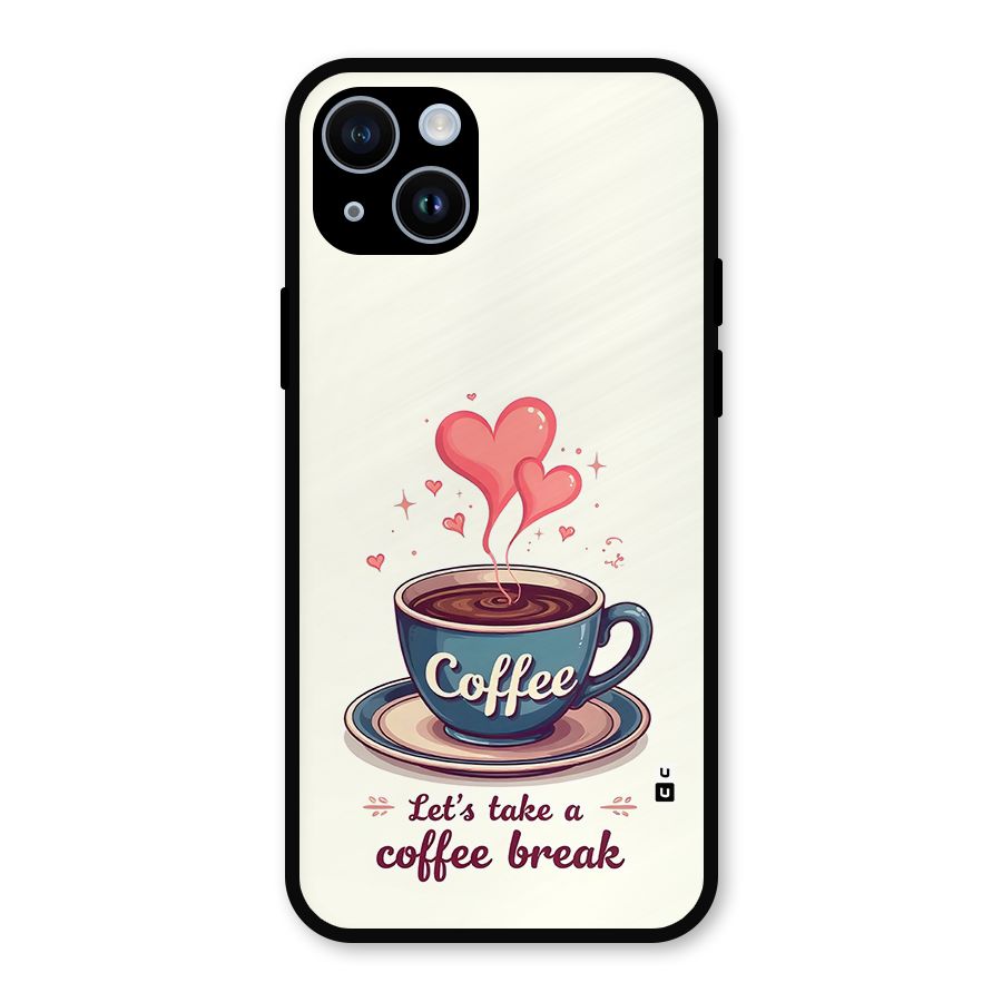 Love Coffee Break Metal Back Case for iPhone 14
