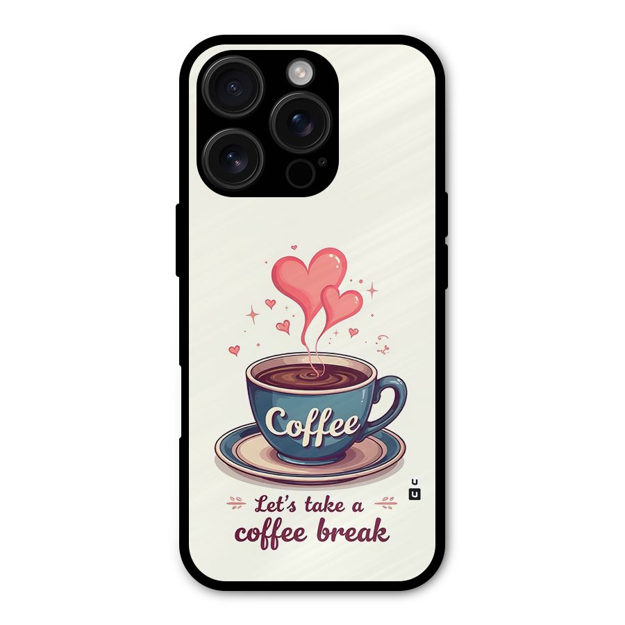 Love Coffee Break Metal Back Case for iPhone 16 Pro