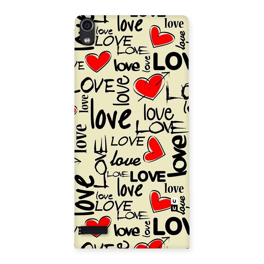 Love Hearts Pattern Back Case for Ascend P6