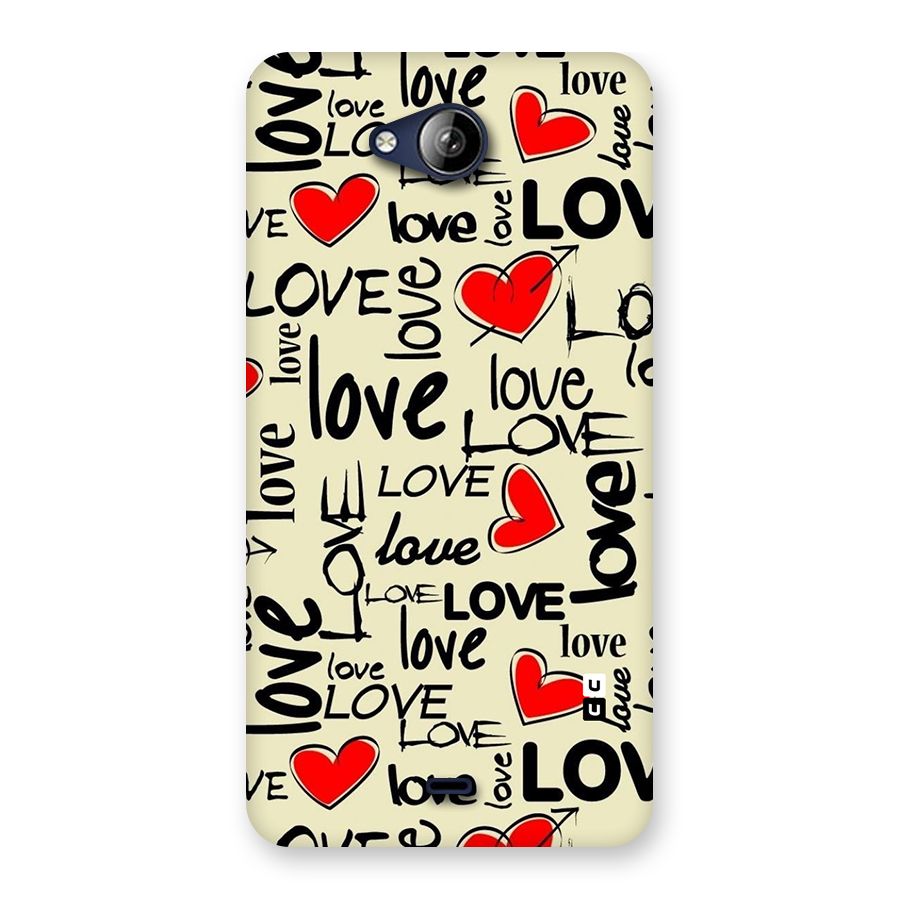 Love Hearts Pattern Back Case for Canvas Play Q355