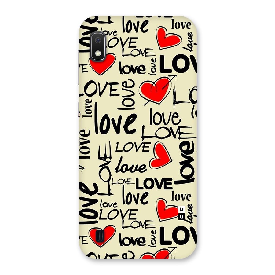 Love Hearts Pattern Back Case for Galaxy A10