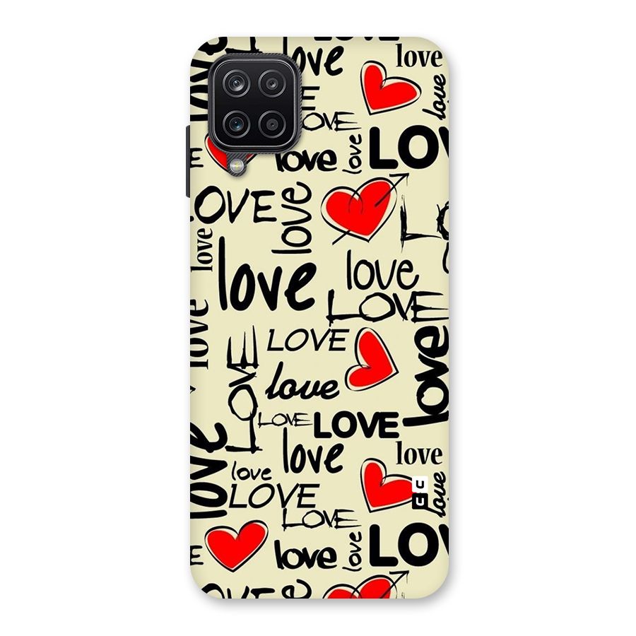 Love Hearts Pattern Back Case for Galaxy A12