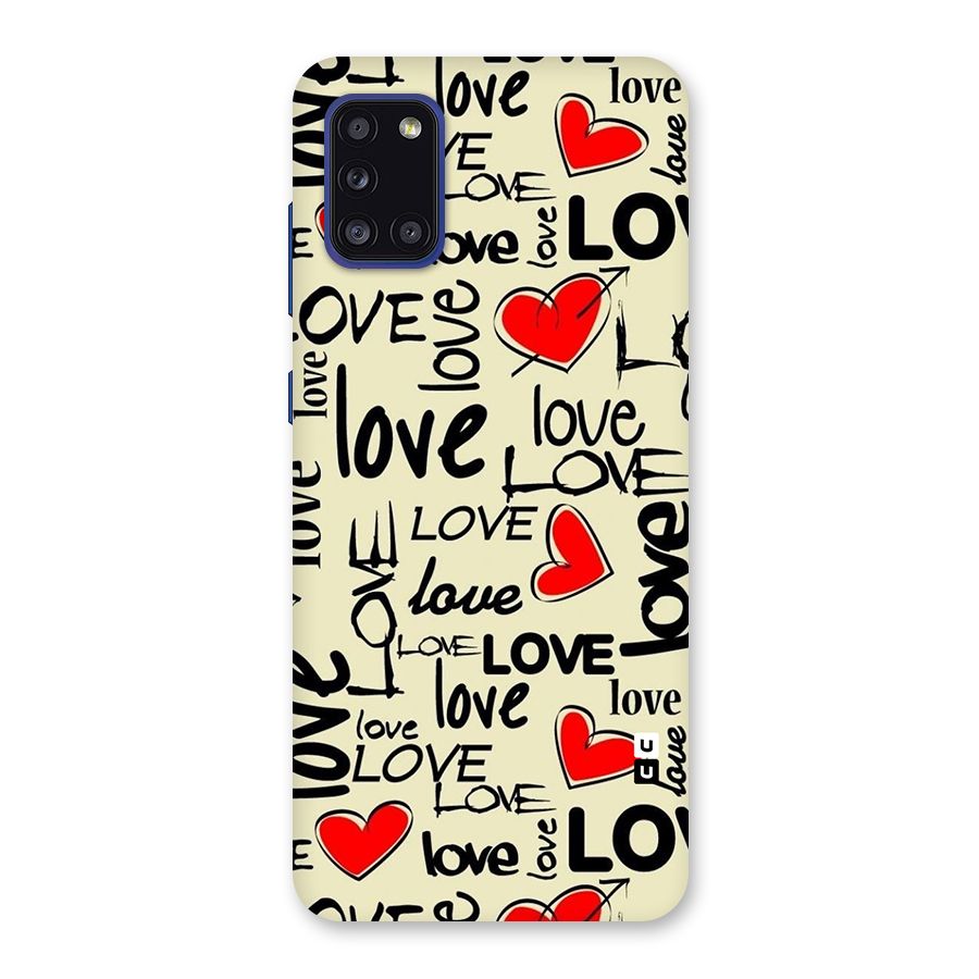 Love Hearts Pattern Back Case for Galaxy A31