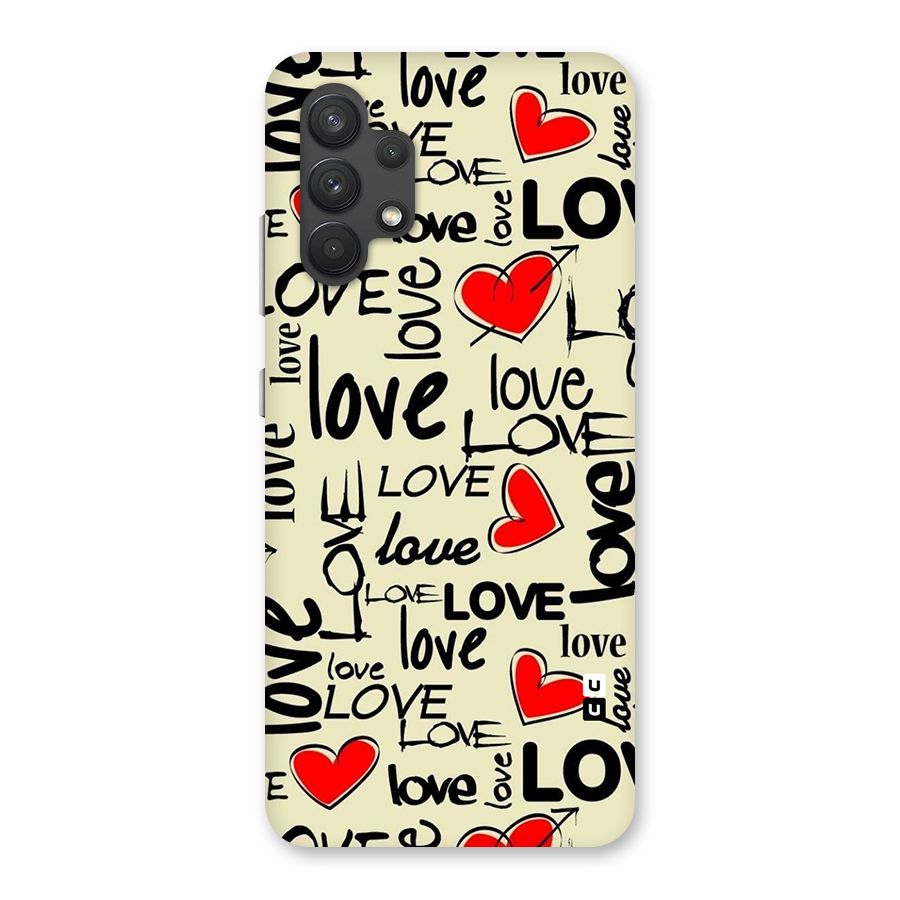 Love Hearts Pattern Back Case for Galaxy A32