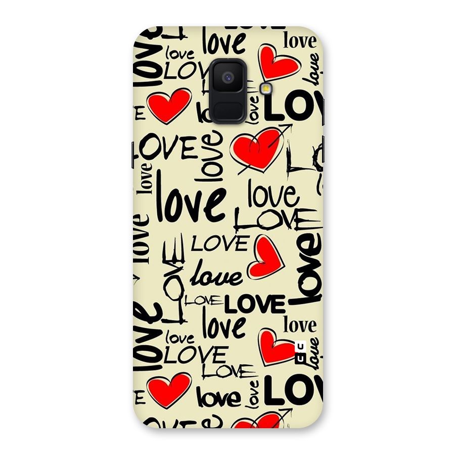 Love Hearts Pattern Back Case for Galaxy A6 (2018)