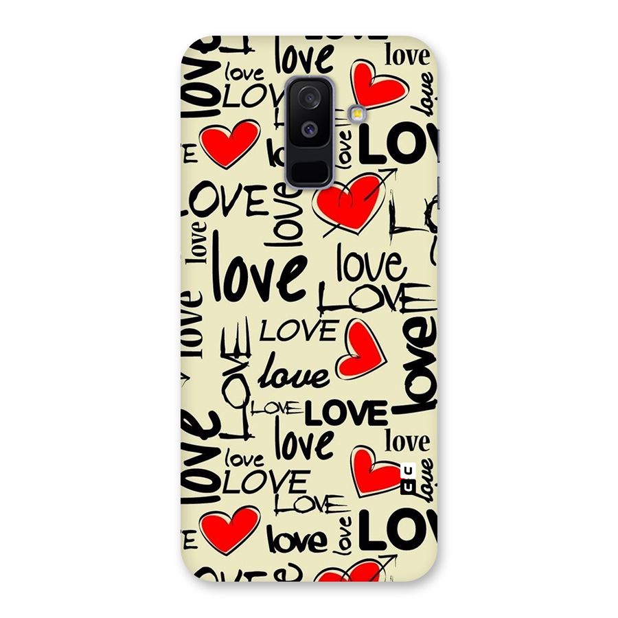 Love Hearts Pattern Back Case for Galaxy A6 Plus