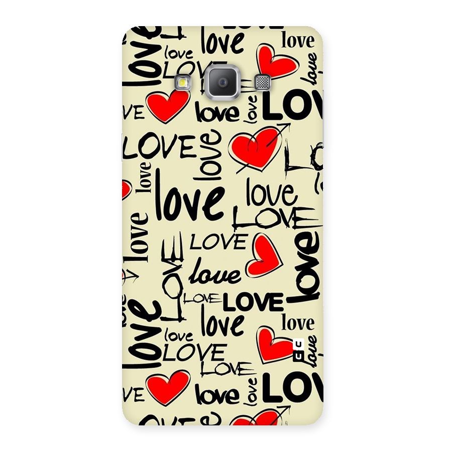Love Hearts Pattern Back Case for Galaxy A7