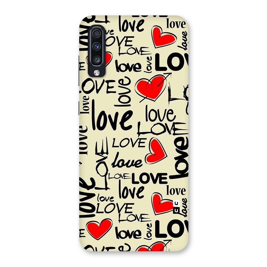 Love Hearts Pattern Back Case for Galaxy A70