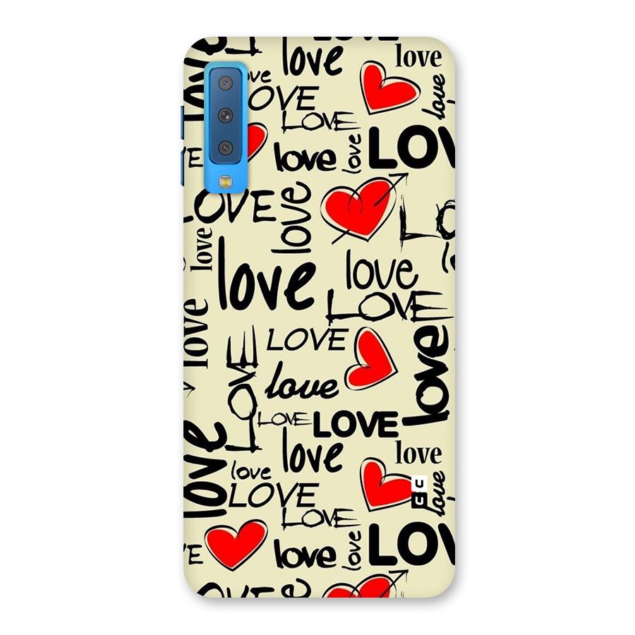 Love Hearts Pattern Back Case for Galaxy A7 (2018)
