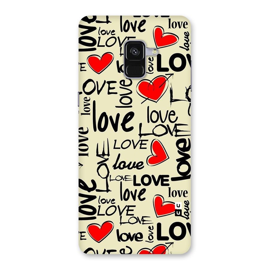 Love Hearts Pattern Back Case for Galaxy A8 Plus