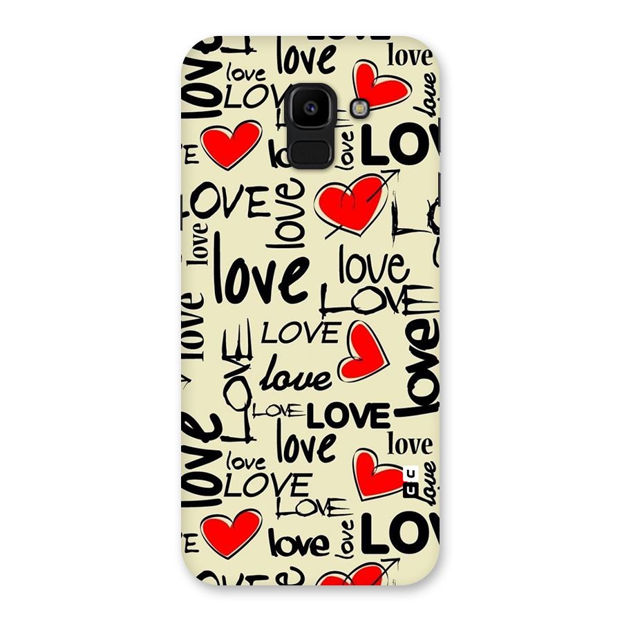 Love Hearts Pattern Back Case for Galaxy J6