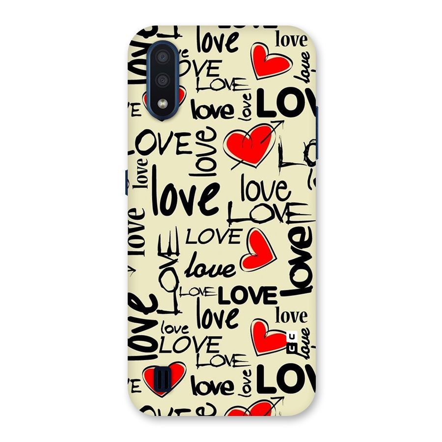 Love Hearts Pattern Back Case for Galaxy M01