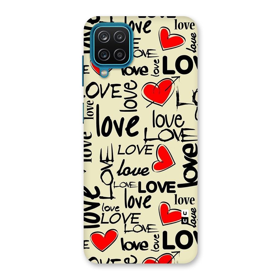 Love Hearts Pattern Back Case for Galaxy M12