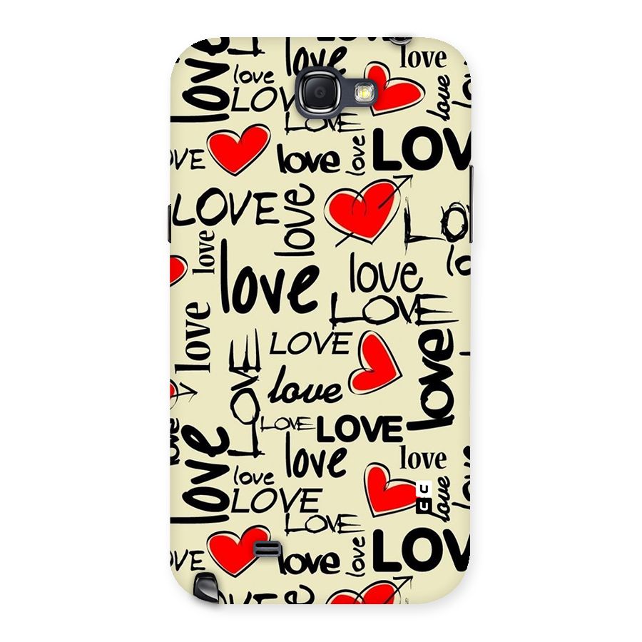 Love Hearts Pattern Back Case for Galaxy Note 2