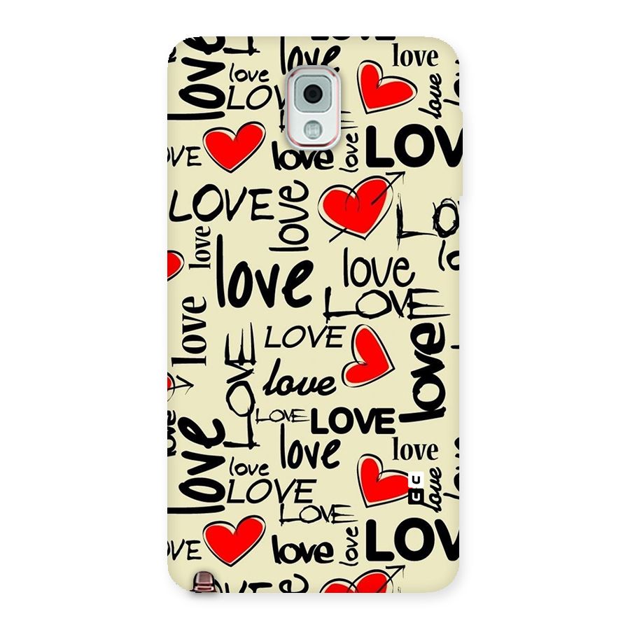 Love Hearts Pattern Back Case for Galaxy Note 3