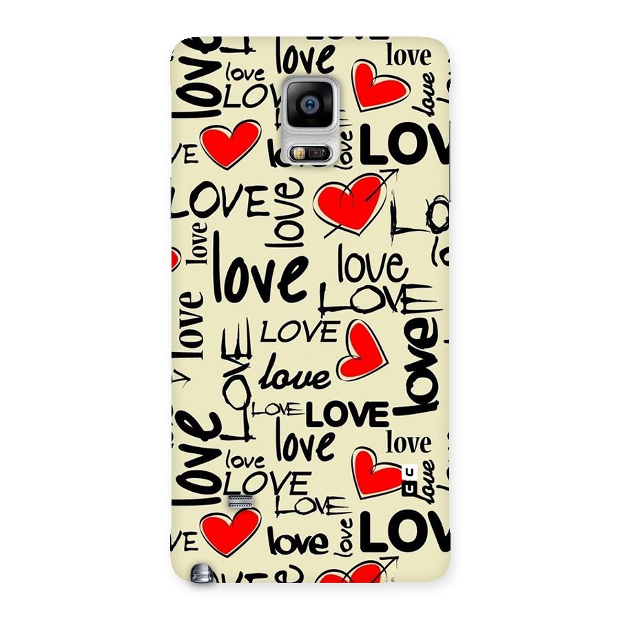 Love Hearts Pattern Back Case for Galaxy Note 4