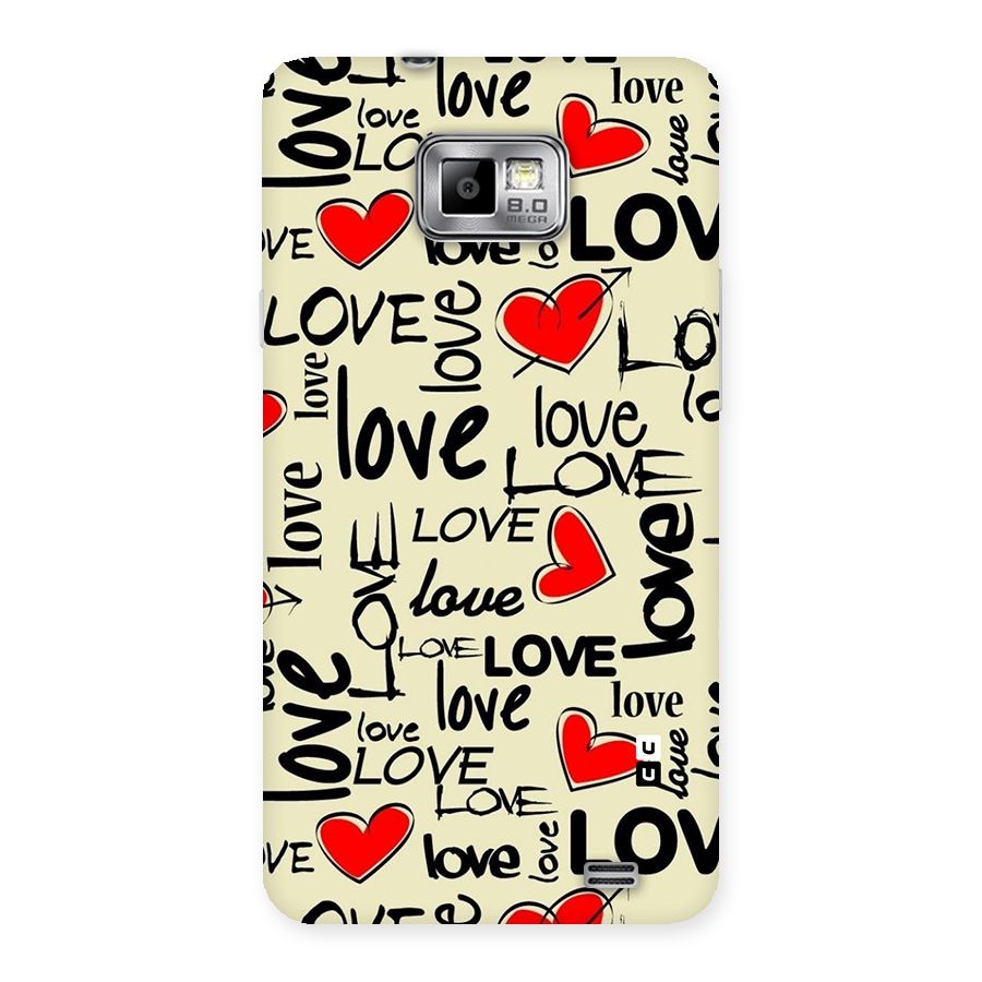 Love Hearts Pattern Back Case for Galaxy S2
