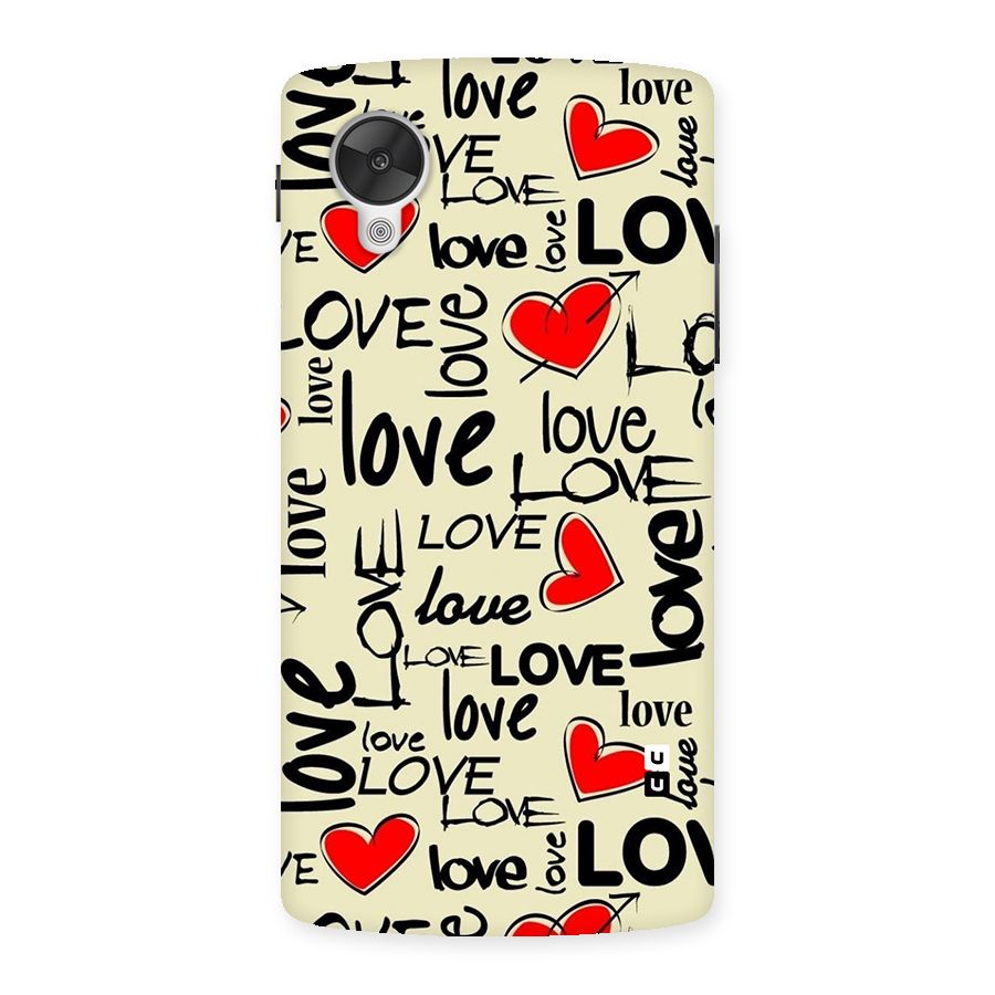 Love Hearts Pattern Back Case for Google Nexsus 5
