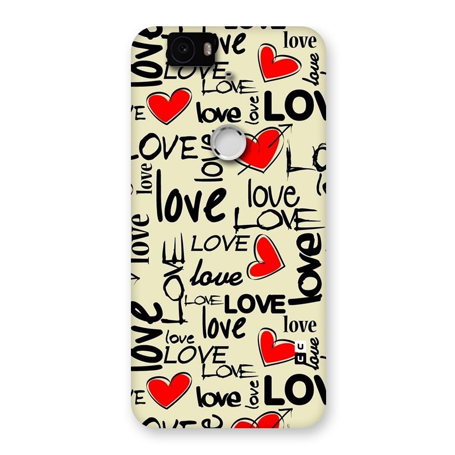 Love Hearts Pattern Back Case for Google Nexus-6P